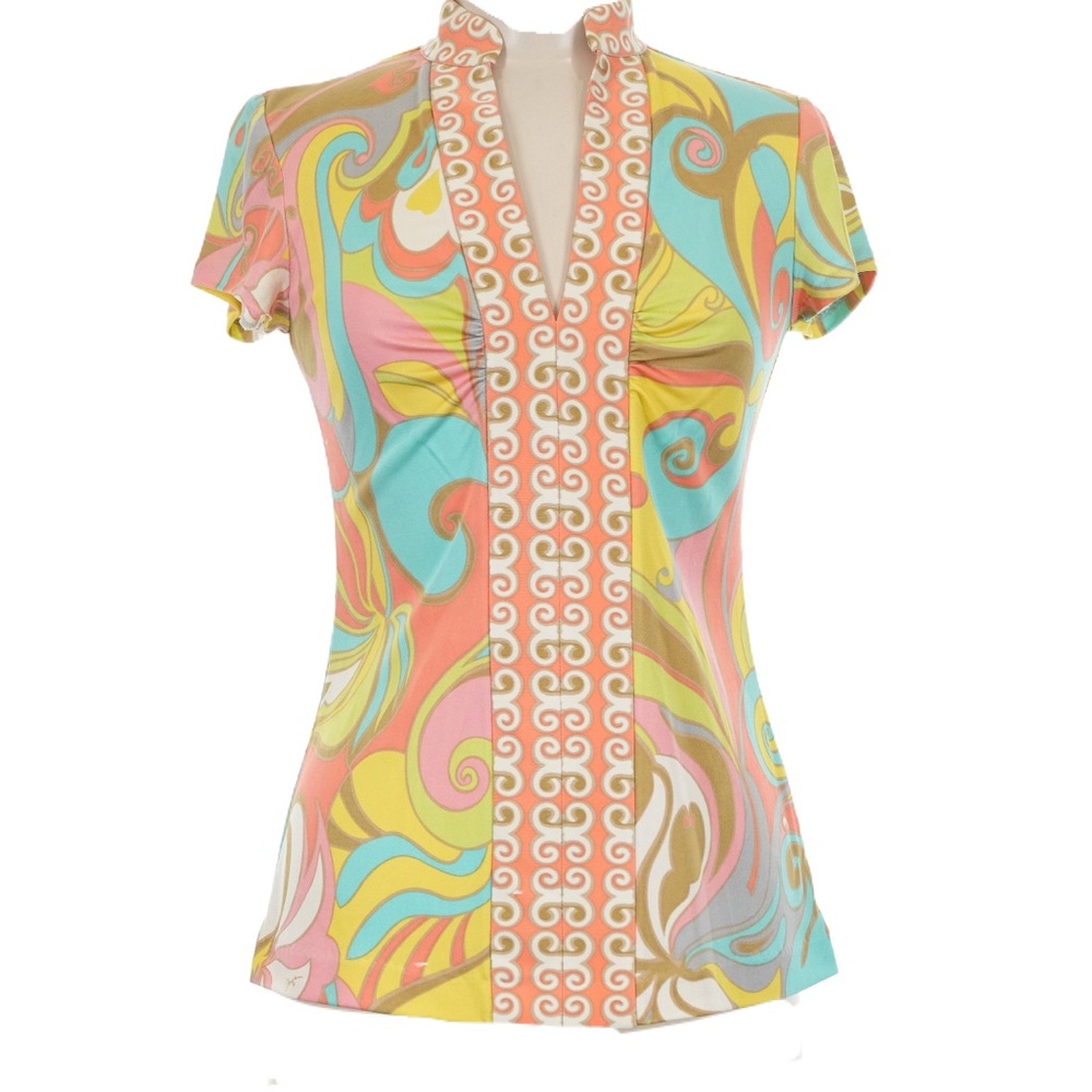 Trina Turk Multicolor Swirl Blouse